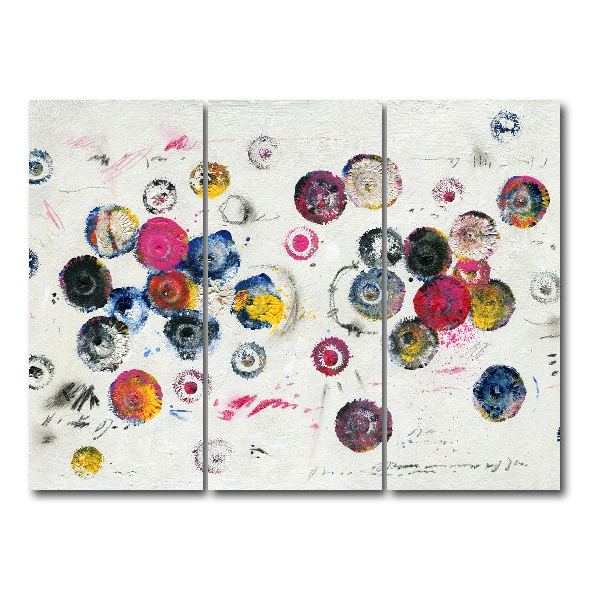 AUTO-MOCKUP WHITE | Circle pink | 3 Piece | Gallery Wrap Canvas | group=8x18