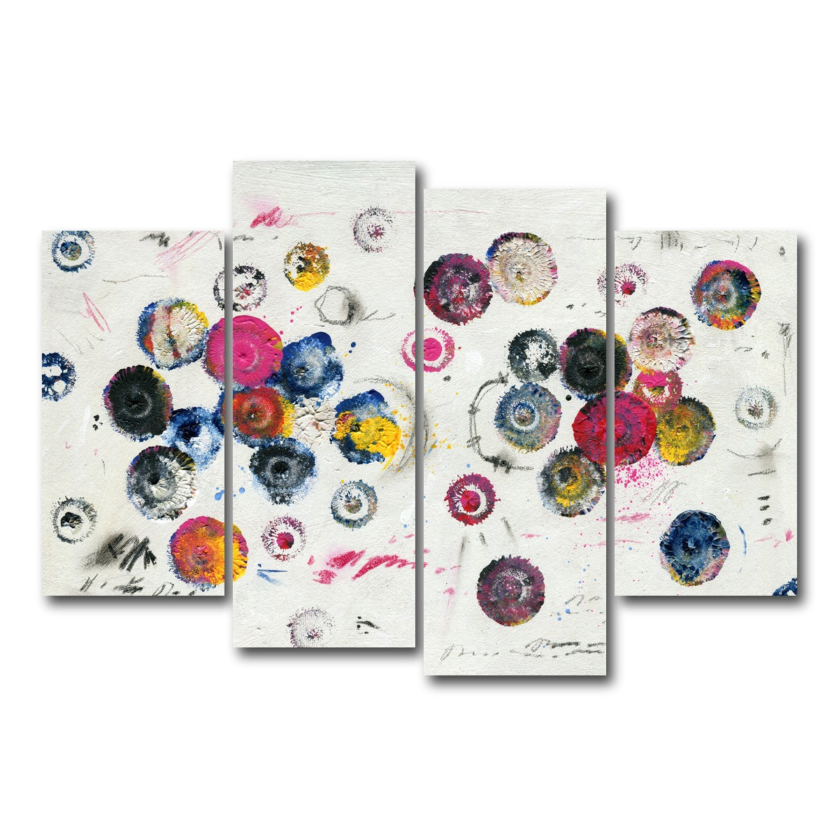 AUTO-MOCKUP WHITE | Circle pink | 4 Piece | Gallery Wrap Canvas | group=4_short