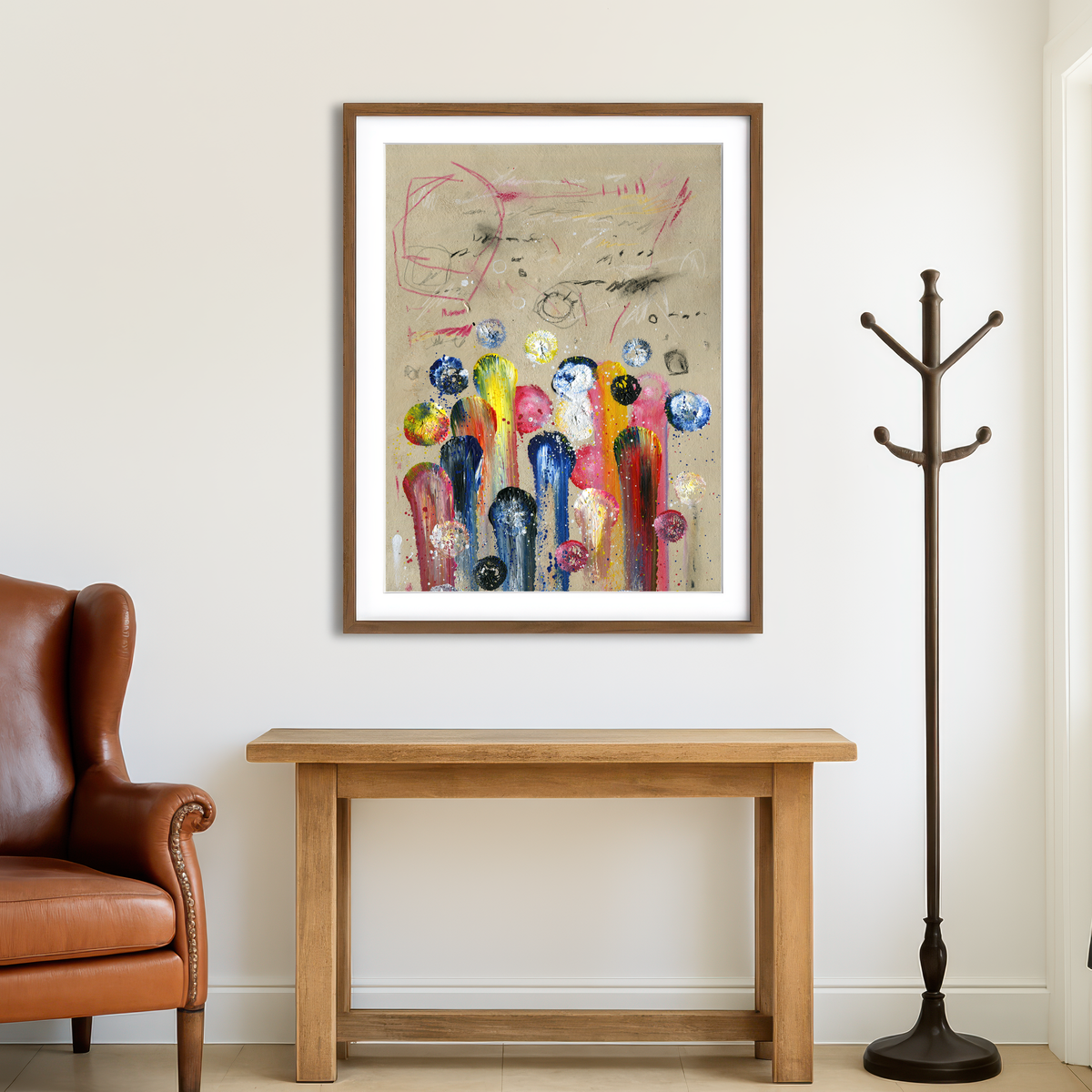 AUTO-MOCKUP ROOM | Circle Yellow Wall Art