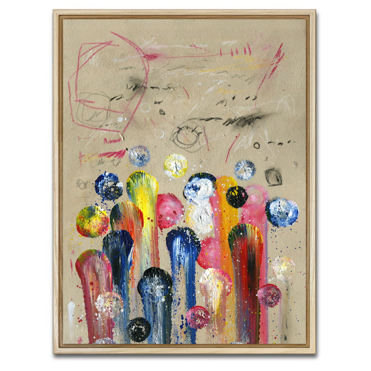 AUTO-MOCKUP WHITE | Circle yellow | 1 Piece | Natural Framed Canvas | group=3x4