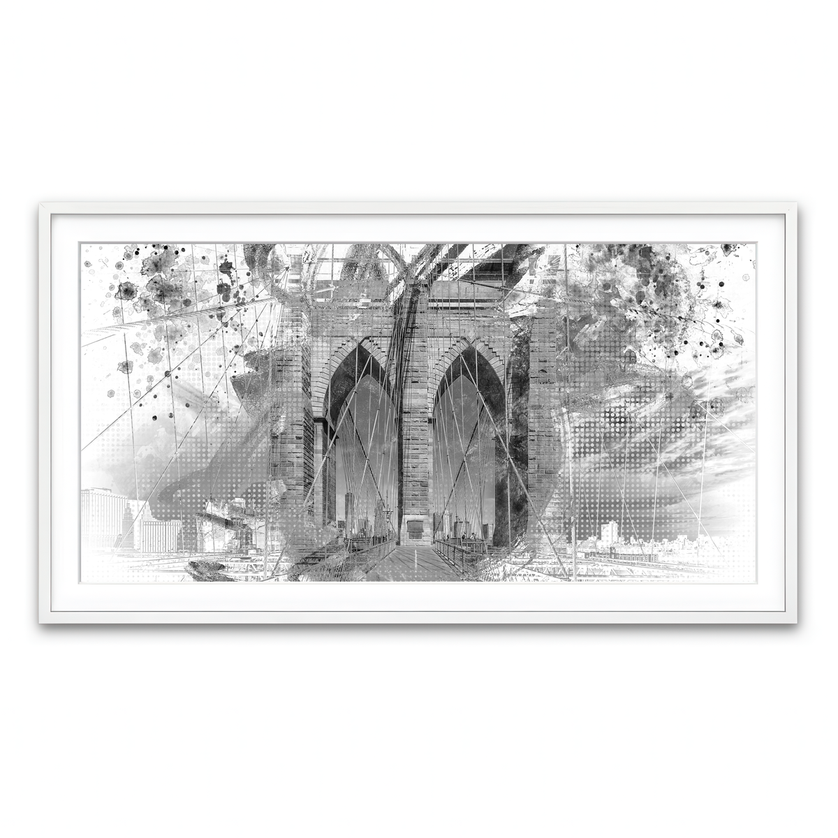 Framed Print 2x1 White
