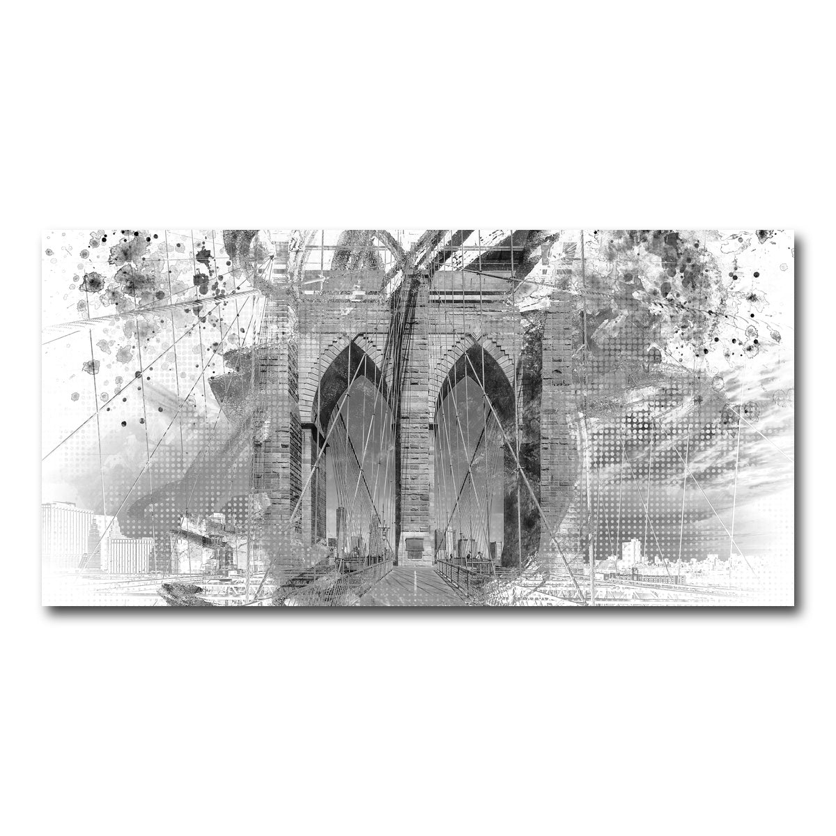 AUTO-MOCKUP WHITE | City Art Brooklyn Bridge | 1 Piece | Gallery Wrap Canvas | group=2x1