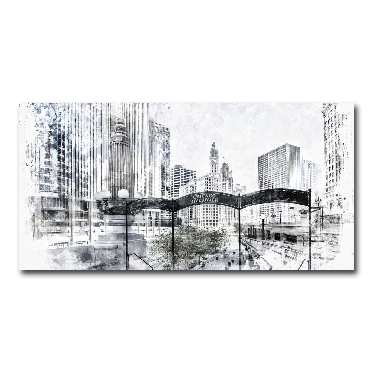 AUTO-MOCKUP WHITE | City Art CHICAGO Downtown | 1 Piece | Gallery Wrap Canvas | group=2x1