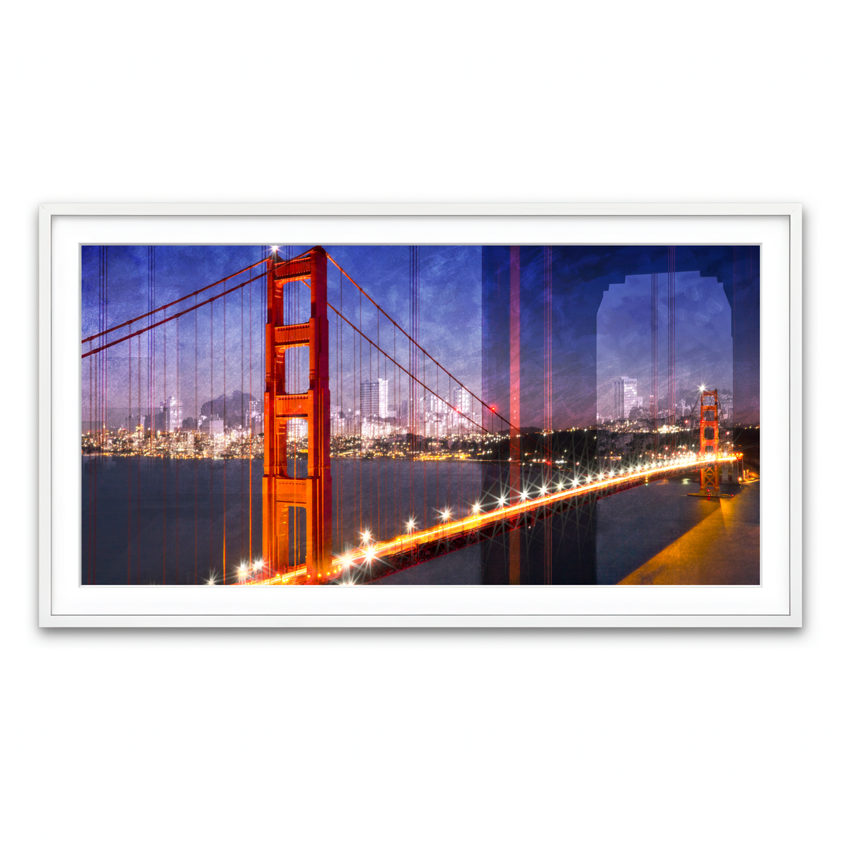 Framed Print 2x1 White