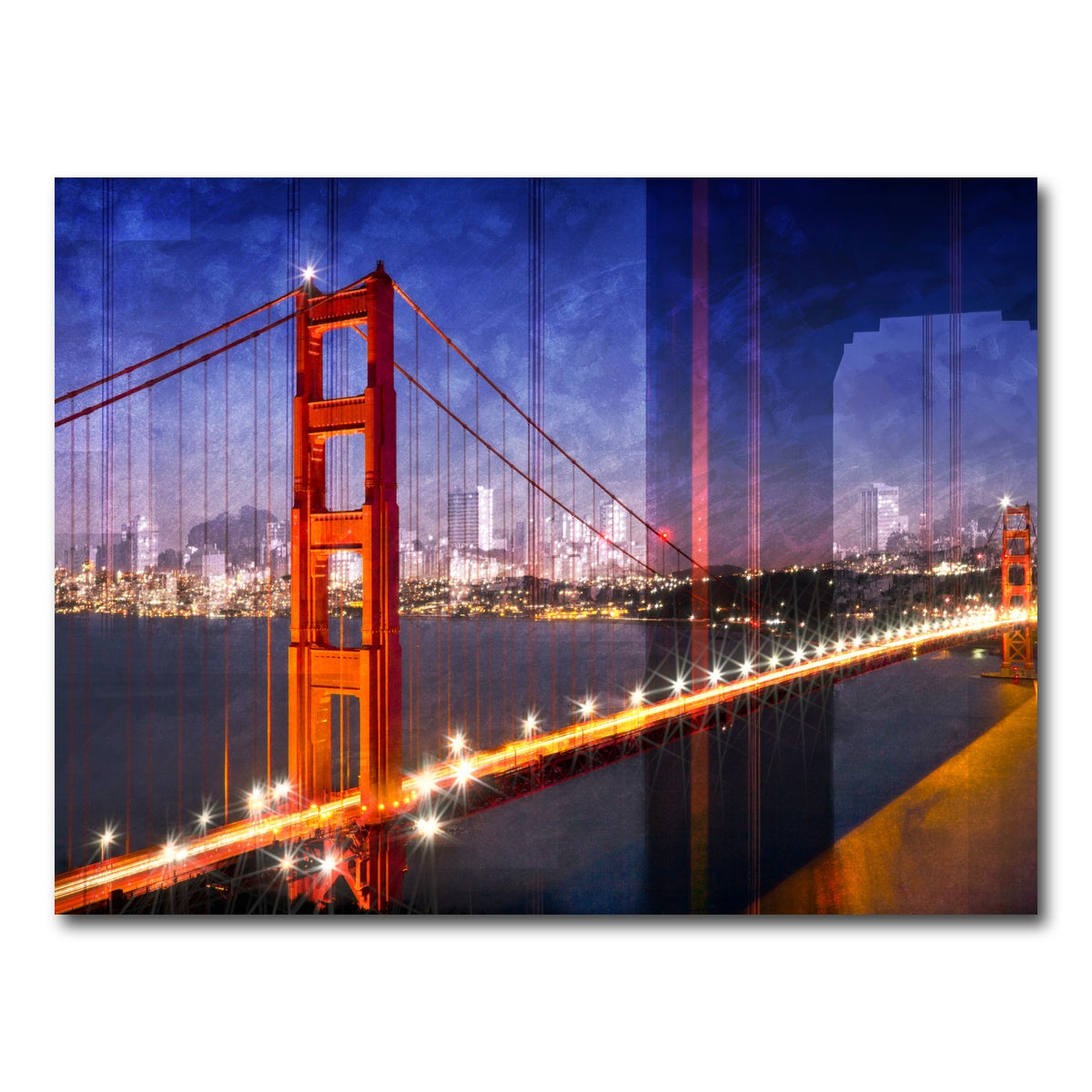 AUTO-MOCKUP WHITE | City Art Golden Gate Bridge Composing | 1 Piece | Gallery Wrap Canvas | group=4x3