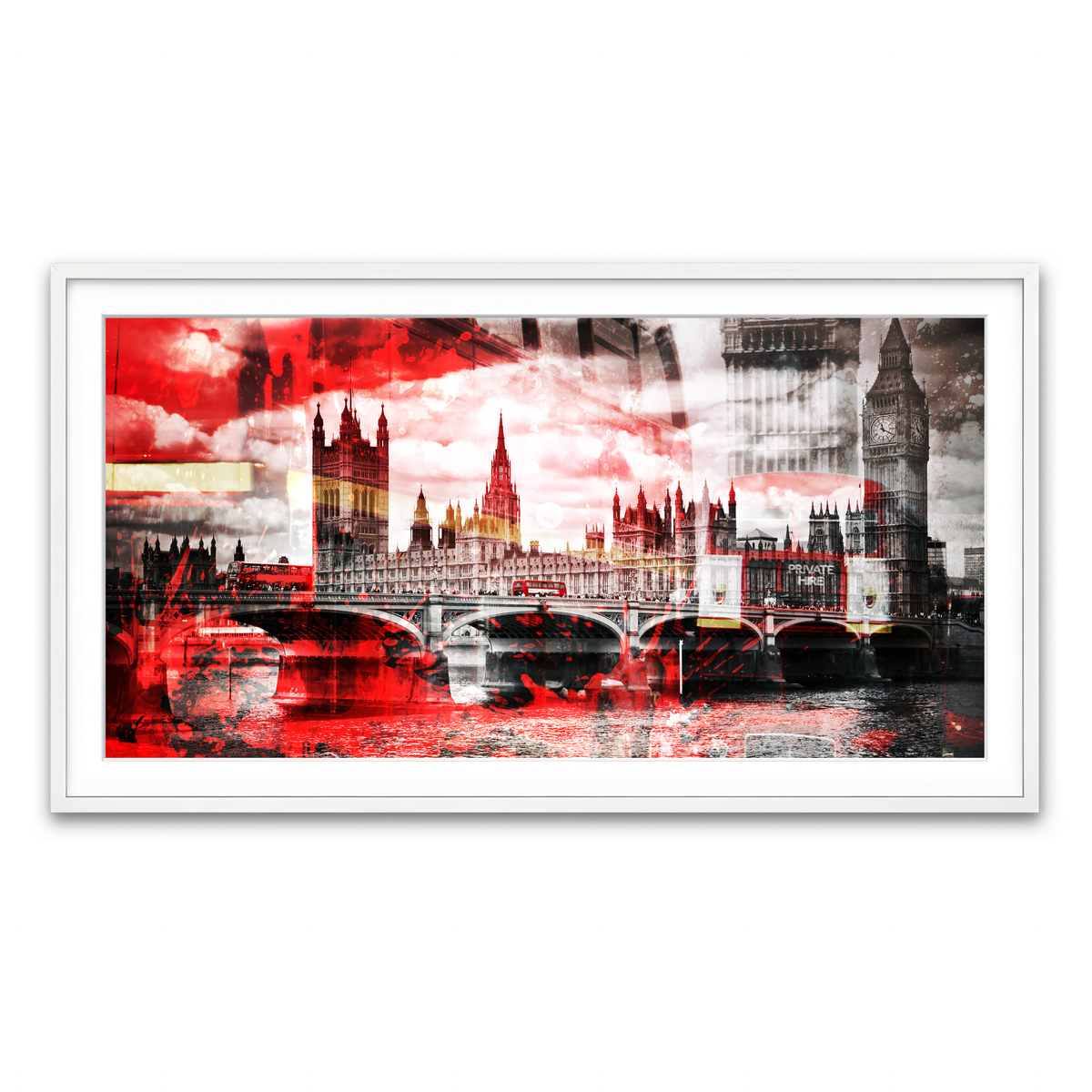 Framed Print 2x1 White