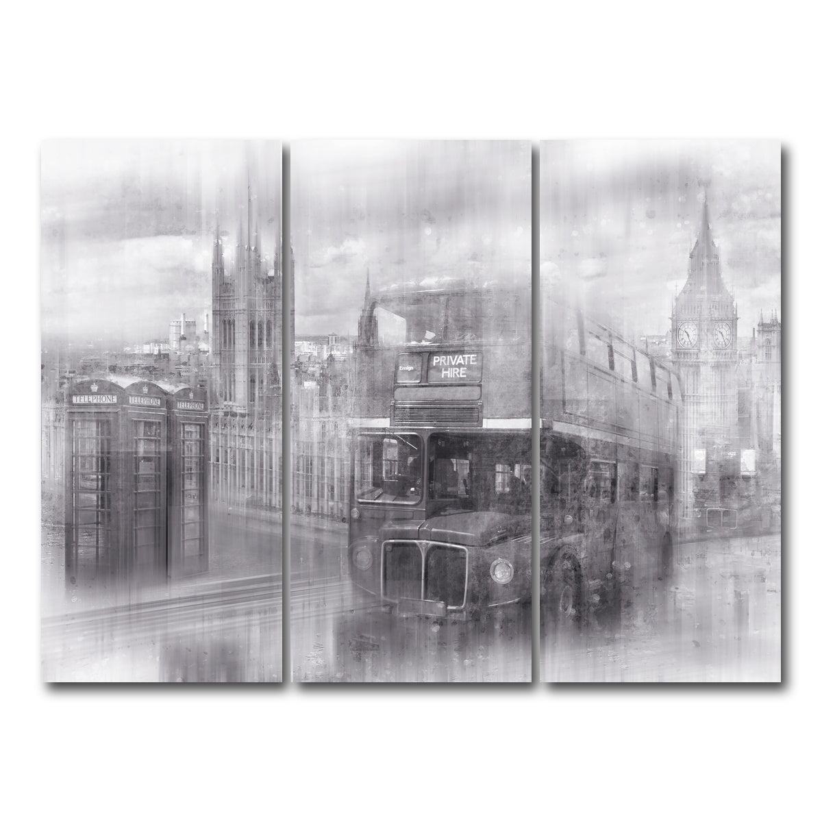 AUTO-MOCKUP WHITE | City Art LONDON Westminster Collage | 3 Piece | Gallery Wrap Canvas | group=8x18