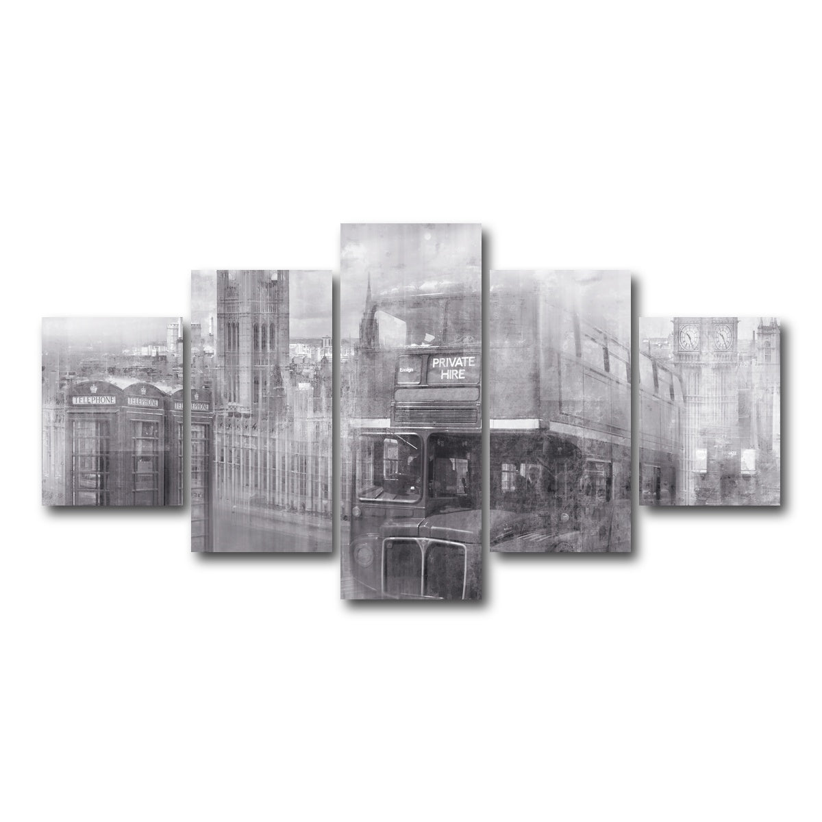 AUTO-MOCKUP WHITE | City Art LONDON Westminster Collage | 5 Piece | Gallery Wrap Canvas | group=5_short