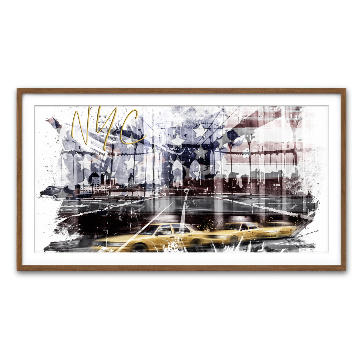 Framed Print 2x1 Walnut