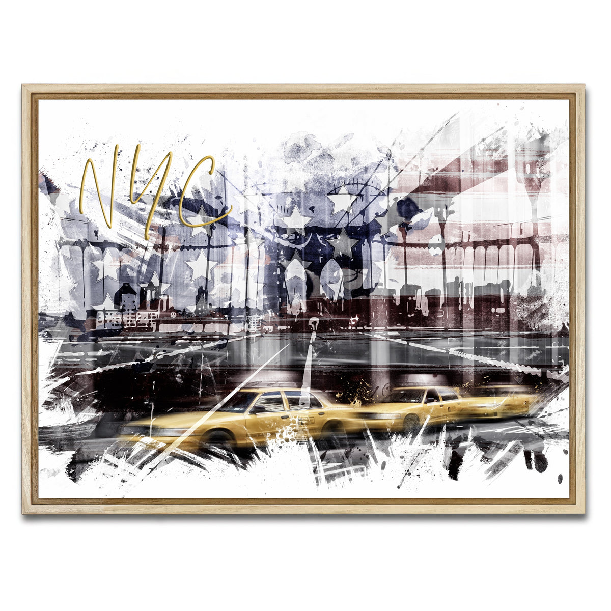 AUTO-MOCKUP WHITE | City Art NYC Composing | 1 Piece | Natural Framed Canvas | group=4x3