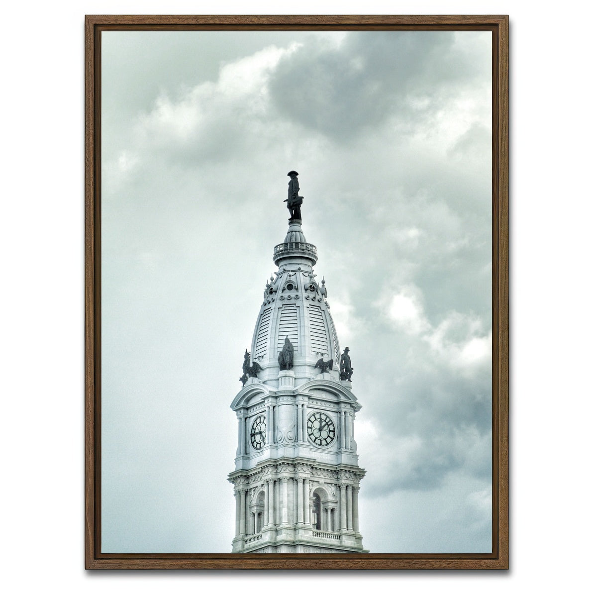 AUTO-MOCKUP WHITE | City Hall William Penn | 1 Piece | Walnut Framed Canvas | group=3x4