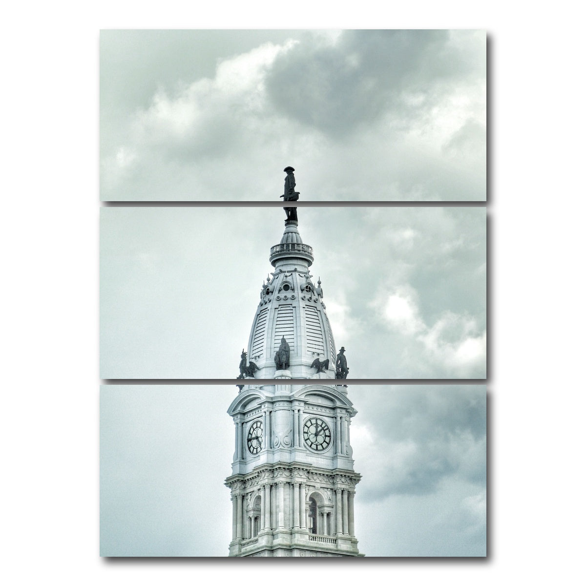 AUTO-MOCKUP WHITE | City Hall William Penn | 3 Piece | Gallery Wrap Canvas | group=8x18_stacked