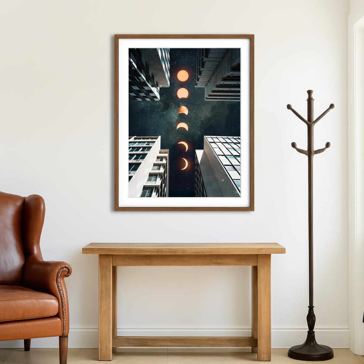 AUTO-MOCKUP ROOM | City Moonscape Buildings Wall Art