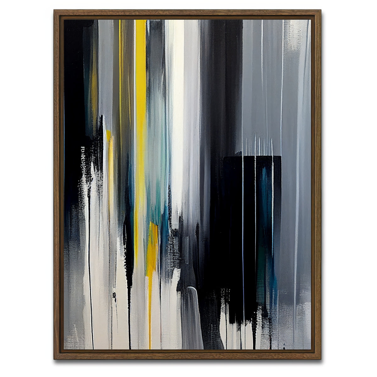 AUTO-MOCKUP WHITE | City Window on a Rainy Day | 1 Piece | Walnut Framed Canvas | group=3x4