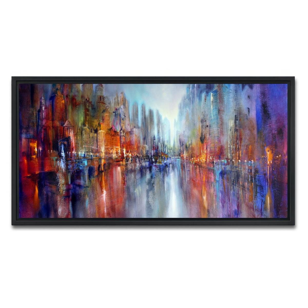 AUTO-MOCKUP WHITE | City by the River | 1 Piece | Black Framed Canvas | group=2x1