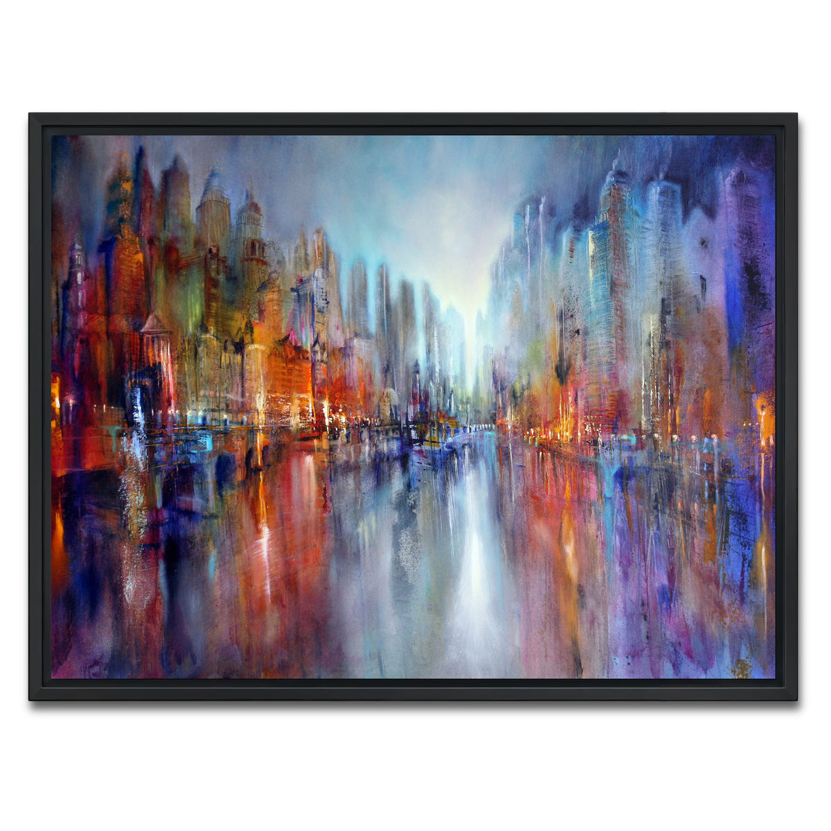 AUTO-MOCKUP WHITE | City by the River | 1 Piece | Black Framed Canvas | group=4x3