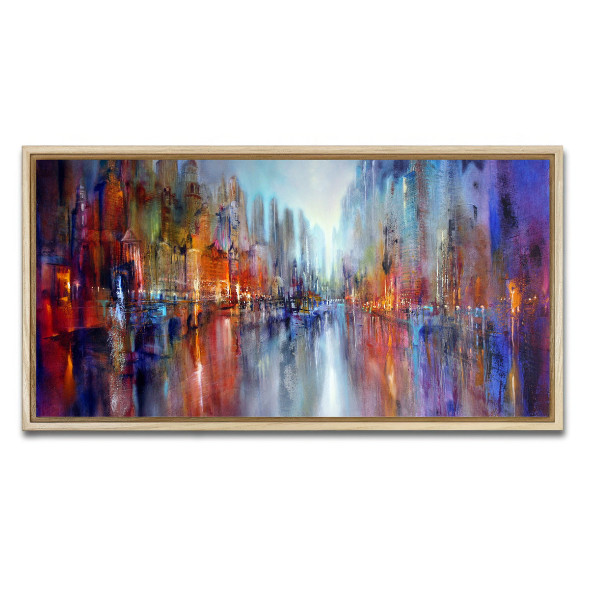 AUTO-MOCKUP WHITE | City by the River | 1 Piece | Natural Framed Canvas | group=2x1