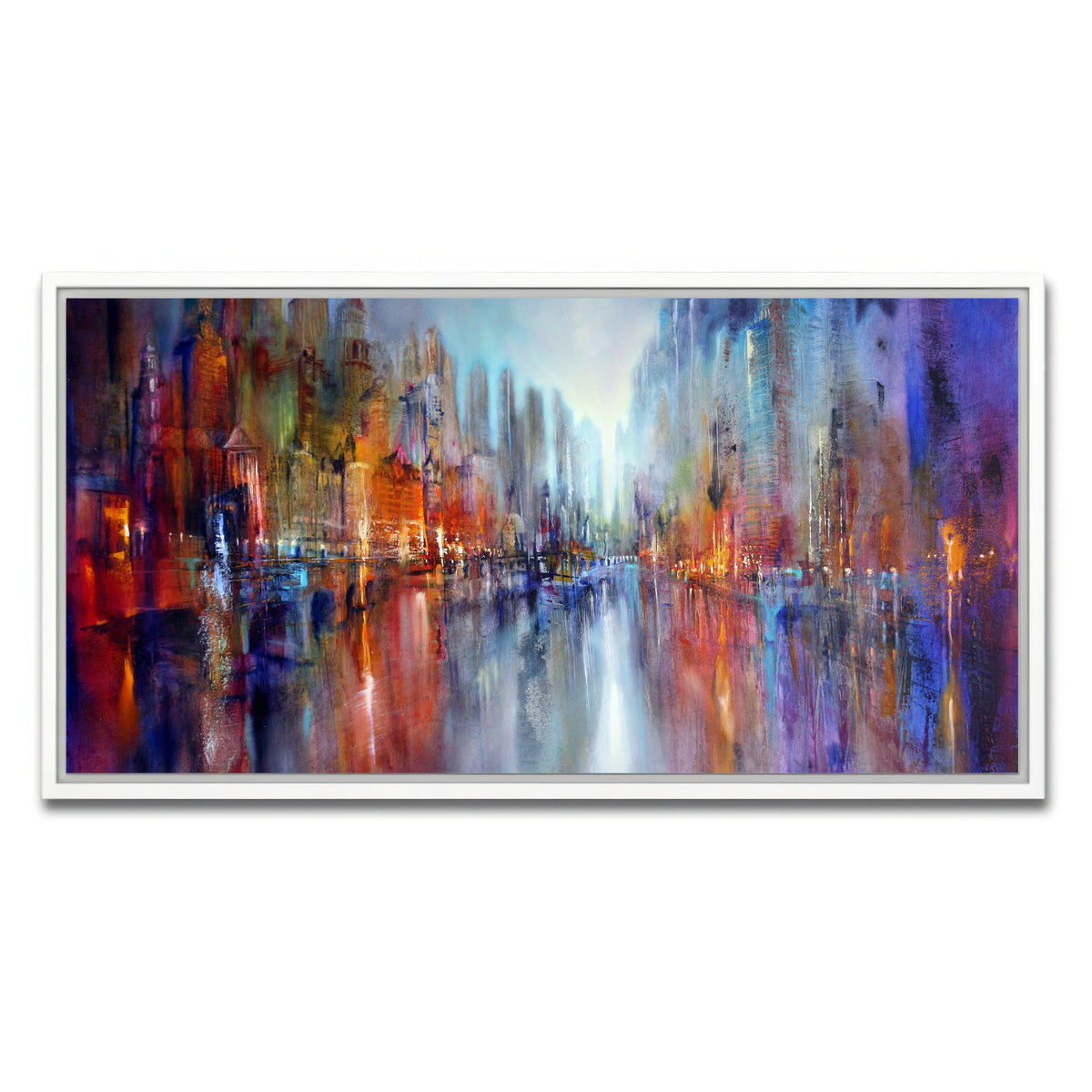 AUTO-MOCKUP WHITE | City by the River | 1 Piece | White Framed Canvas | group=2x1