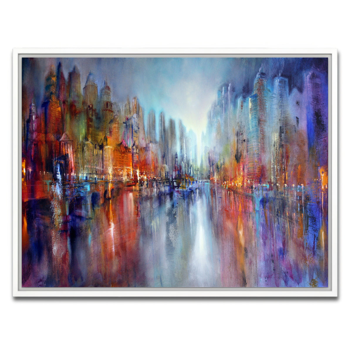 AUTO-MOCKUP WHITE | City by the River | 1 Piece | White Framed Canvas | group=4x3