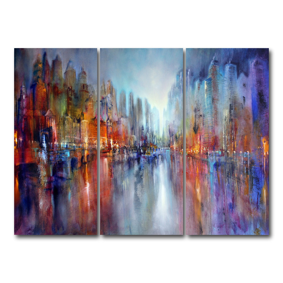 AUTO-MOCKUP WHITE | City by the River | 3 Piece | Gallery Wrap Canvas | group=8x18