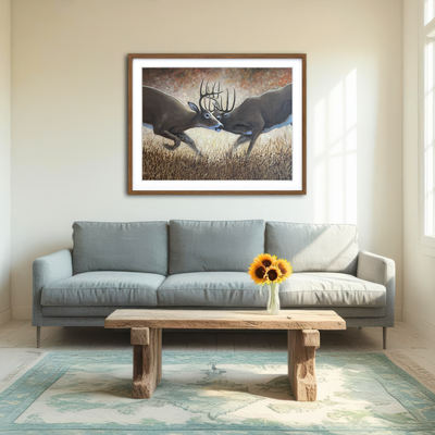 AUTO-MOCKUP ROOM | Clashing Elk Wall Art