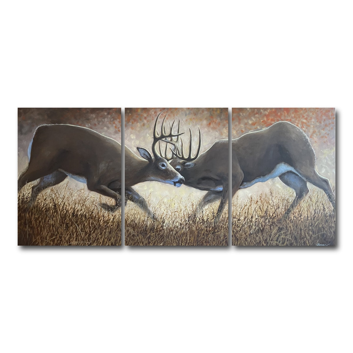 AUTO-MOCKUP WHITE | Clashing Elk | 3 Piece | Gallery Wrap Canvas | group=18x24