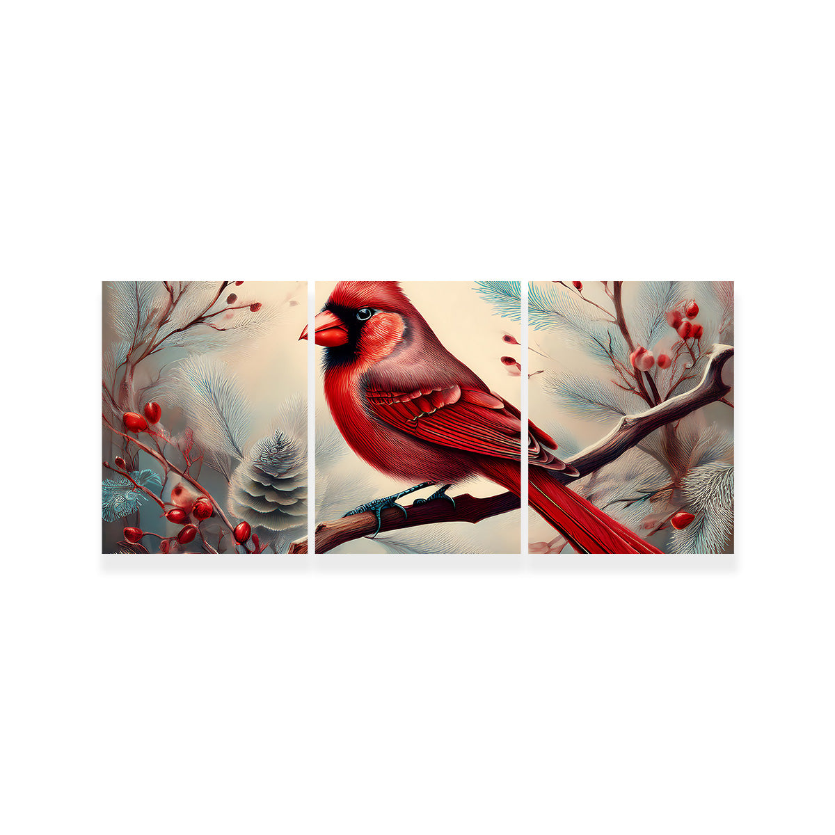 Classic Northern Cardinal on Branch Wall Art