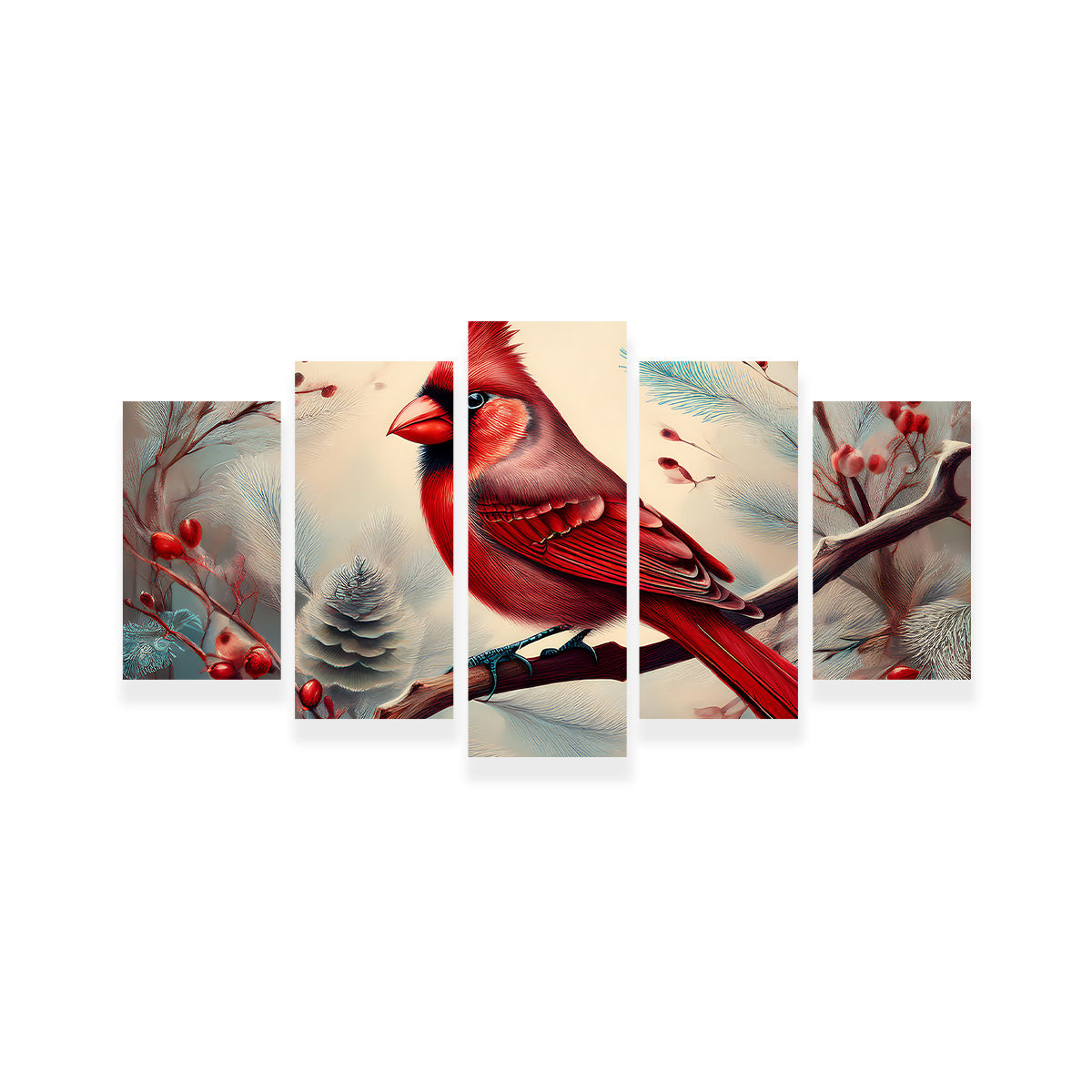 Classic Northern Cardinal on Branch Wall Art