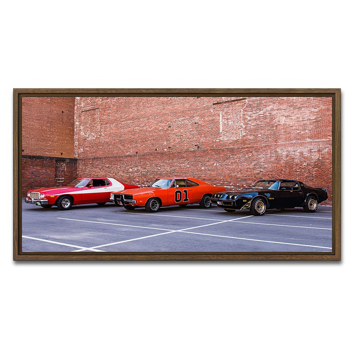 AUTO-MOCKUP WHITE | Classic Movie Cars | 1 Piece | Walnut Framed Canvas | group=2x1