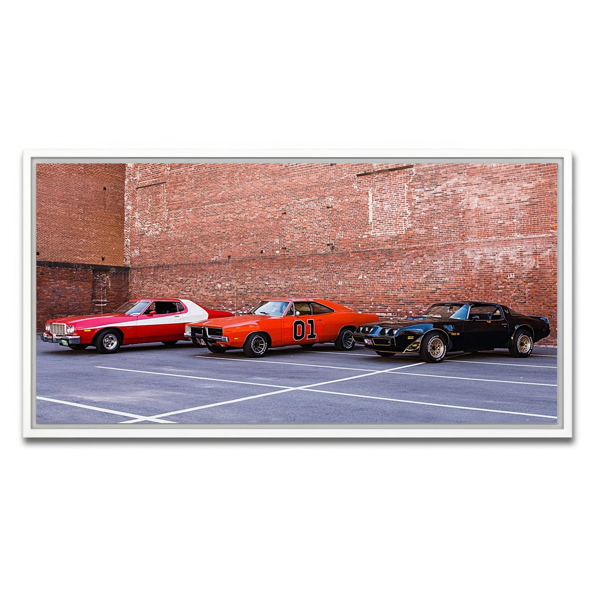 AUTO-MOCKUP WHITE | Classic Movie Cars | 1 Piece | White Framed Canvas | group=2x1