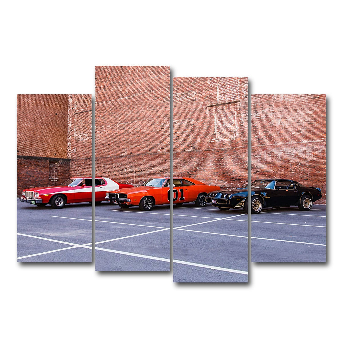 AUTO-MOCKUP WHITE | Classic Movie Cars | 4 Piece | Gallery Wrap Canvas | group=4_normal