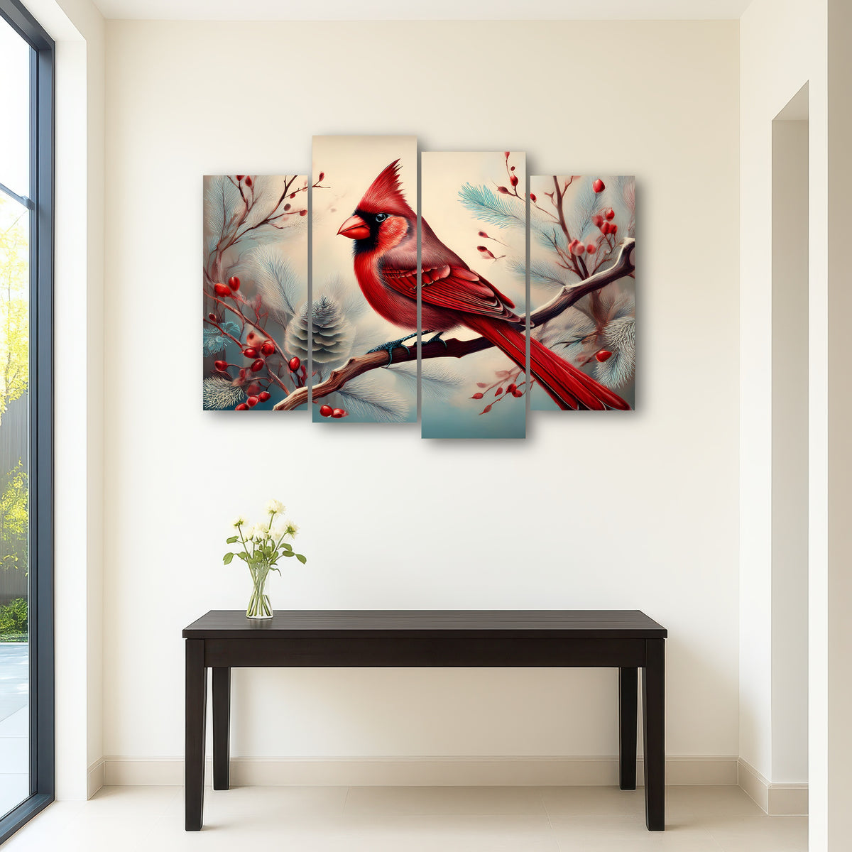AUTO-MOCKUP ROOM | Classic Northern Cardinal on Branch