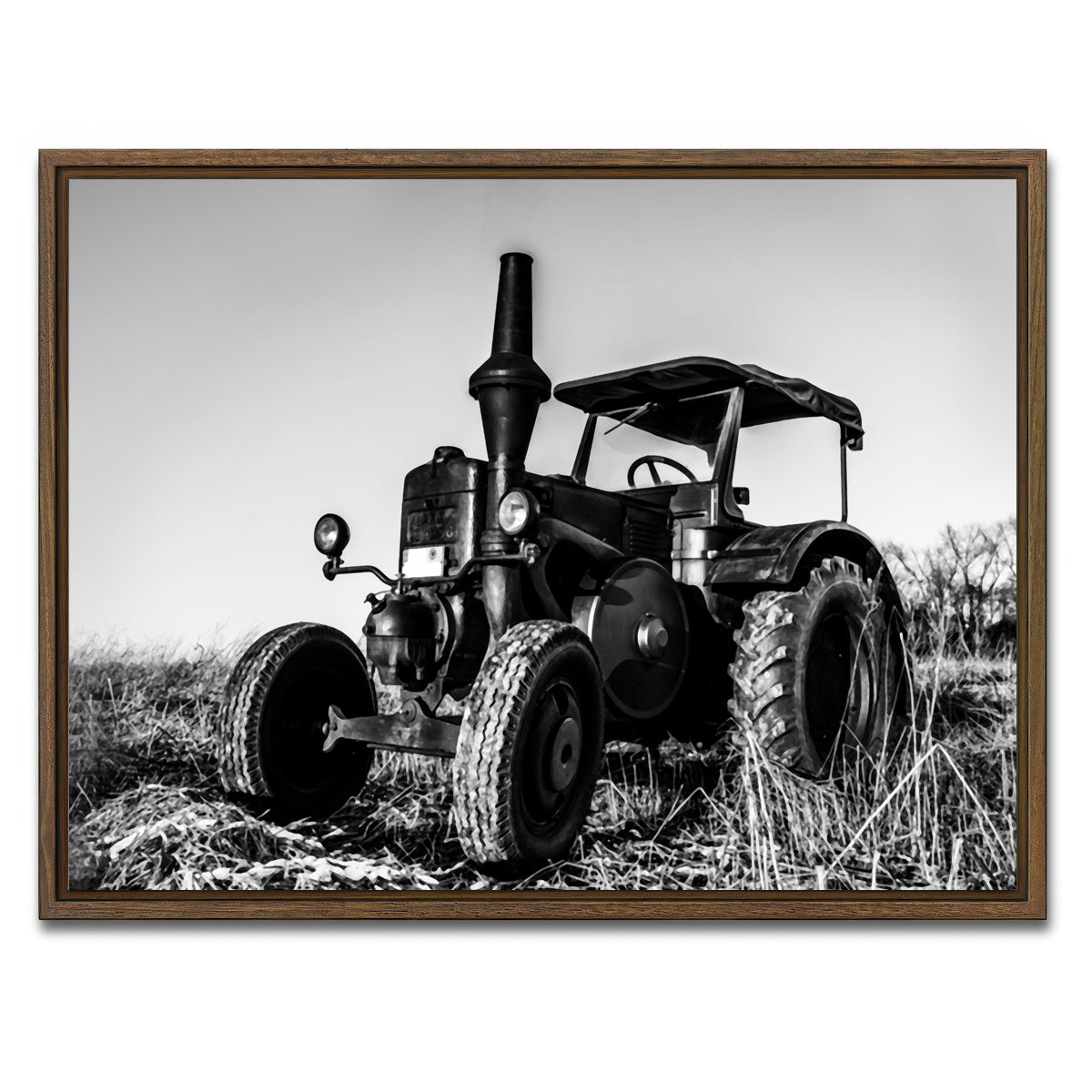 AUTO-MOCKUP WHITE | Classic Tractor | 1 Piece | Walnut Framed Canvas | group=4x3