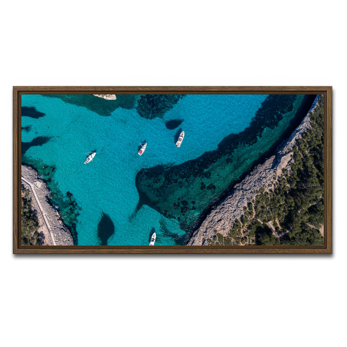 AUTO-MOCKUP WHITE | Clear Sailing | 1 Piece | Walnut Framed Canvas | group=2x1