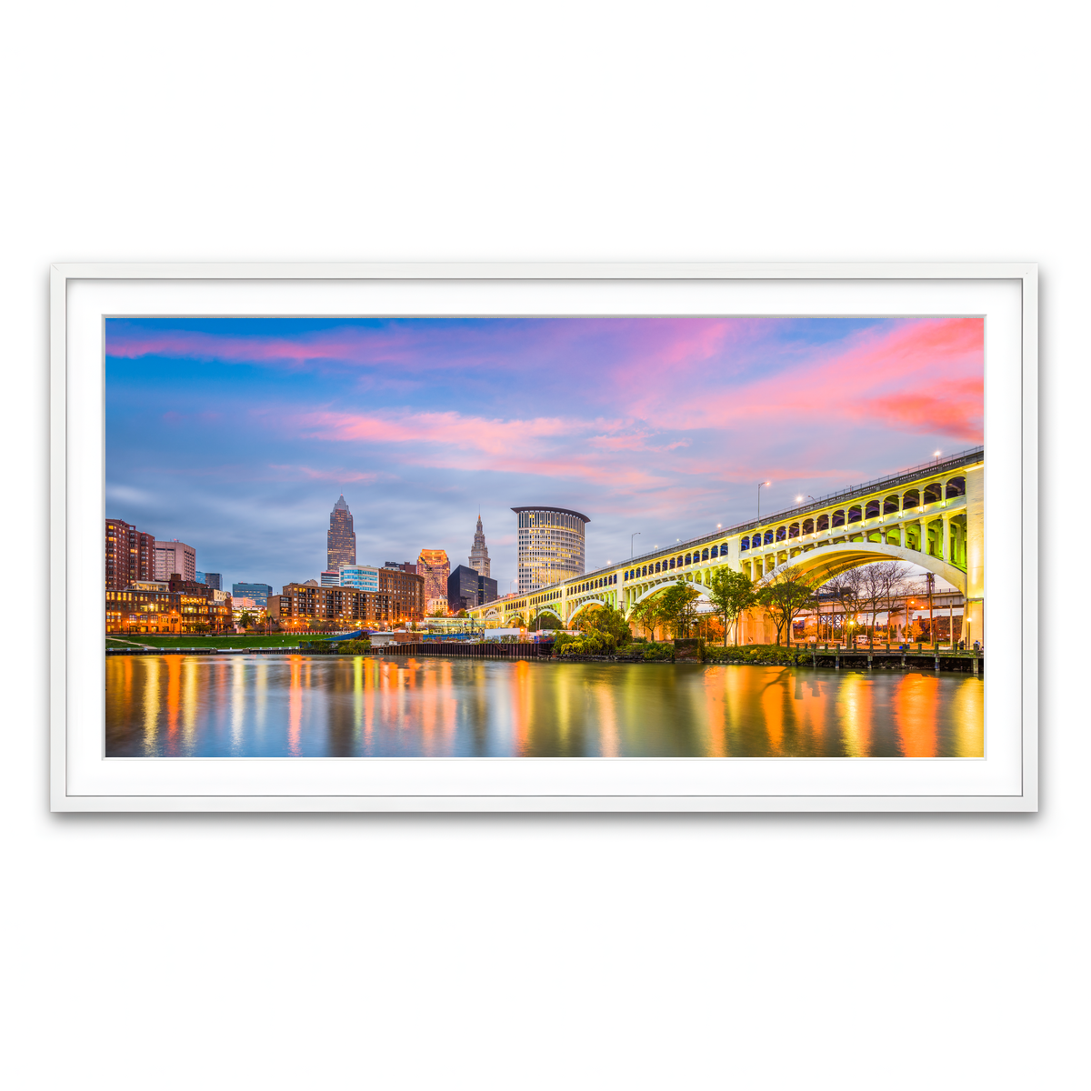 Framed Print 2x1 White