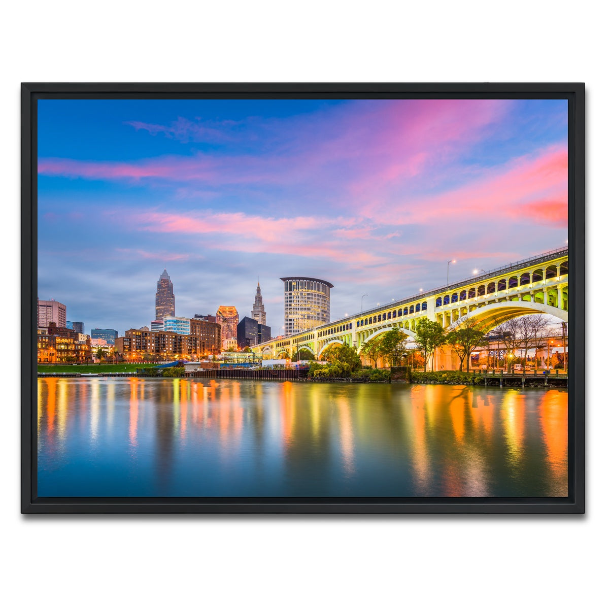 AUTO-MOCKUP WHITE | Cleveland-Detroit Superior Bridge | 1 Piece | Black Framed Canvas | group=4x3
