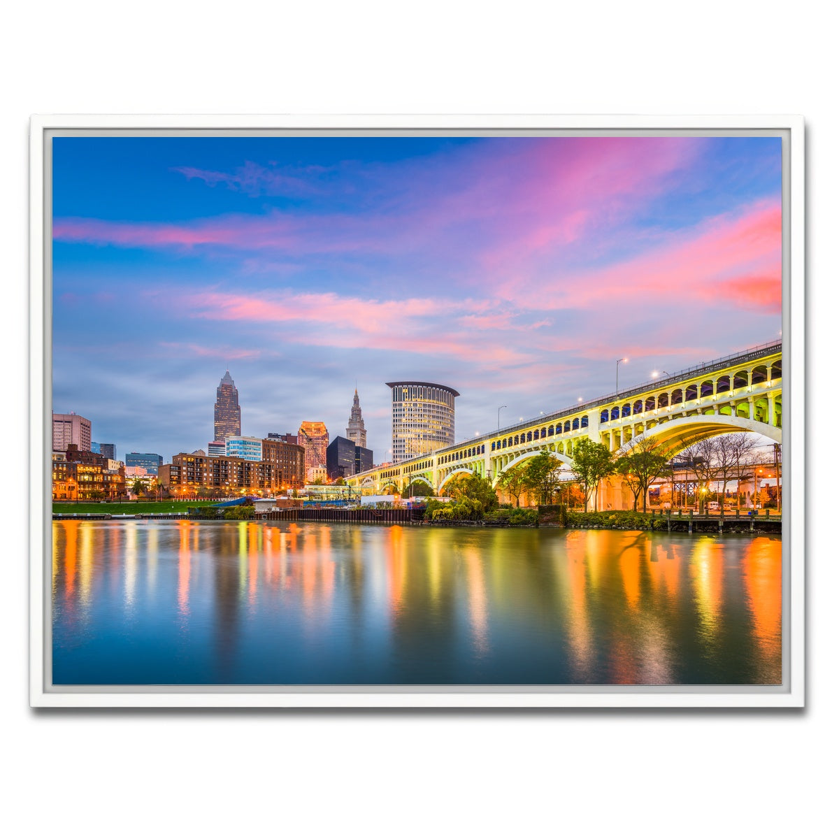 AUTO-MOCKUP WHITE | Cleveland-Detroit Superior Bridge | 1 Piece | White Framed Canvas | group=4x3
