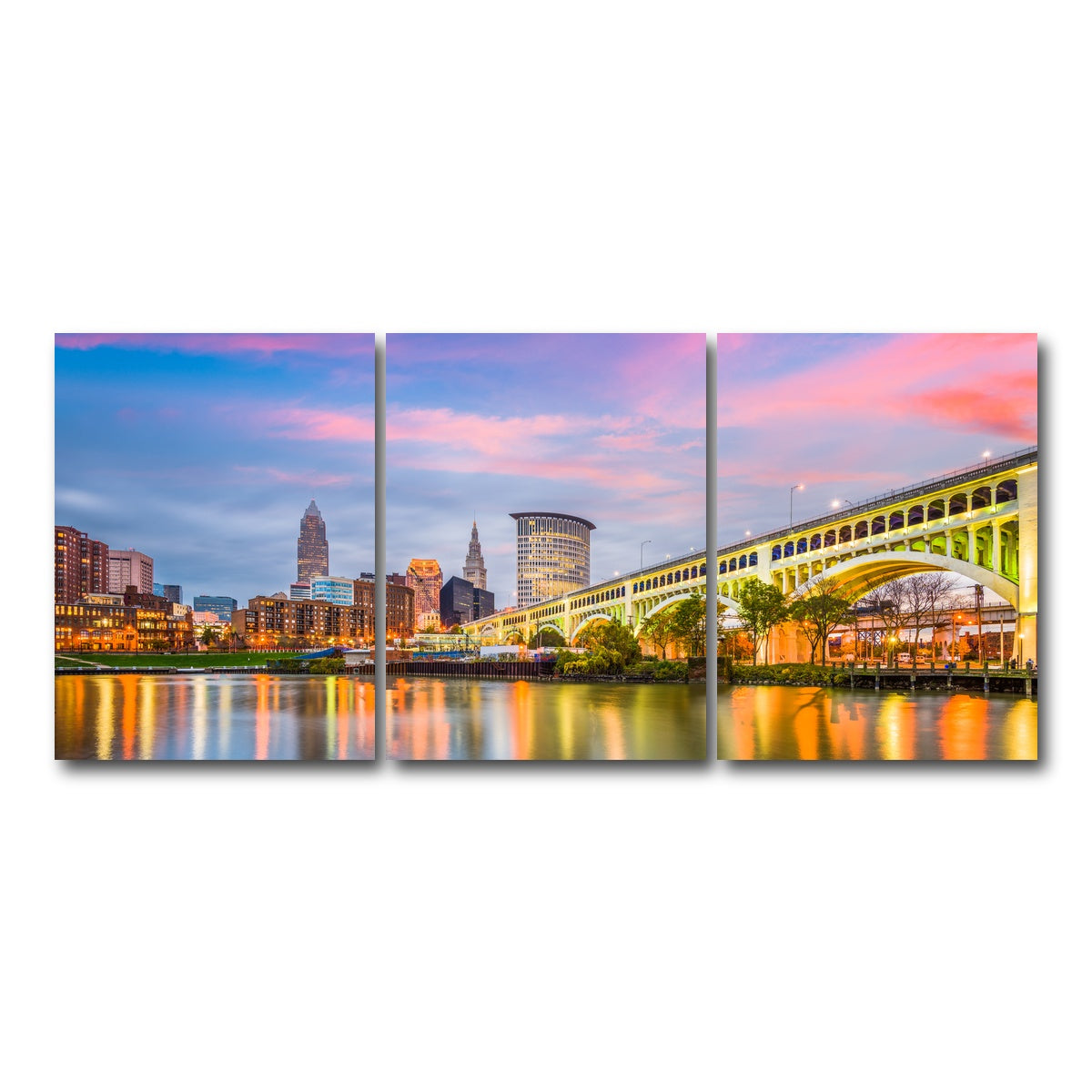 AUTO-MOCKUP WHITE | Cleveland-Detroit Superior Bridge | 3 Piece | Gallery Wrap Canvas | group=18x24