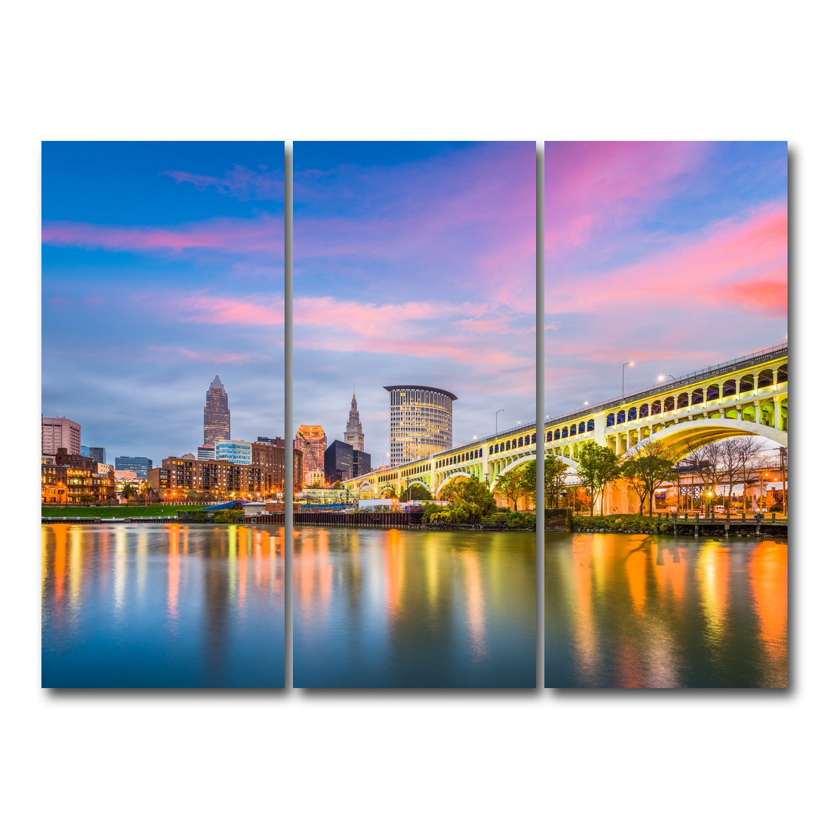 AUTO-MOCKUP WHITE | Cleveland-Detroit Superior Bridge | 3 Piece | Gallery Wrap Canvas | group=8x18