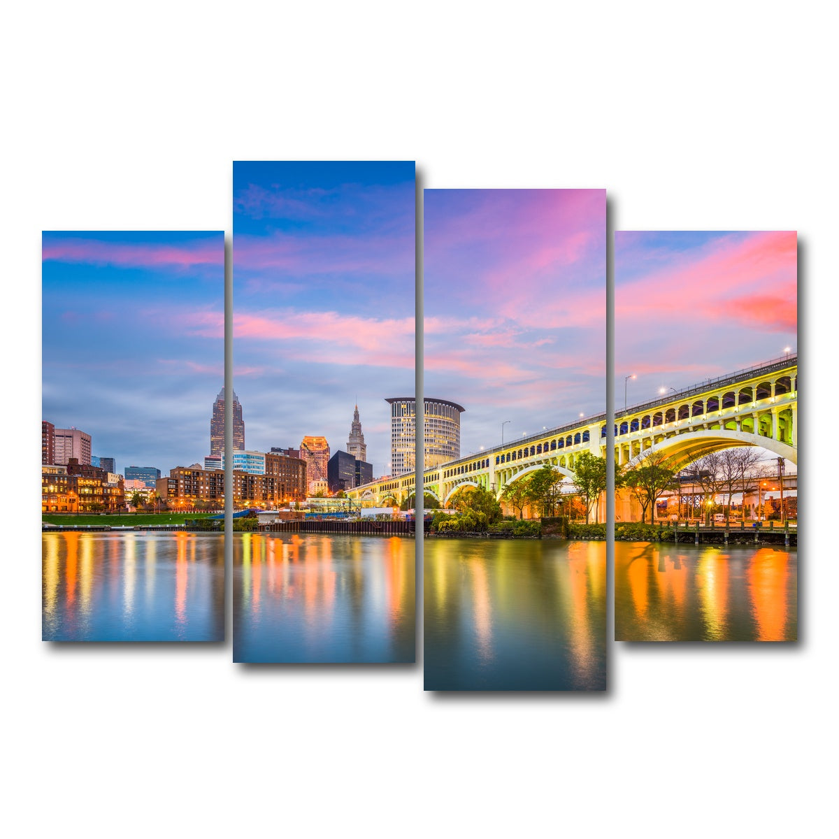 AUTO-MOCKUP WHITE | Cleveland-Detroit Superior Bridge | 4 Piece | Gallery Wrap Canvas | group=4_normal