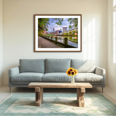 AUTO-MOCKUP ROOM | Cleveland Cuyahoga River Wall Art