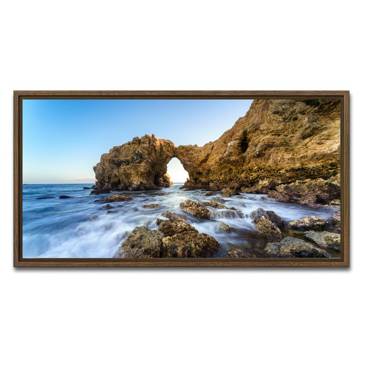 AUTO-MOCKUP WHITE | Cliff Island | 1 Piece | Walnut Framed Canvas | group=2x1