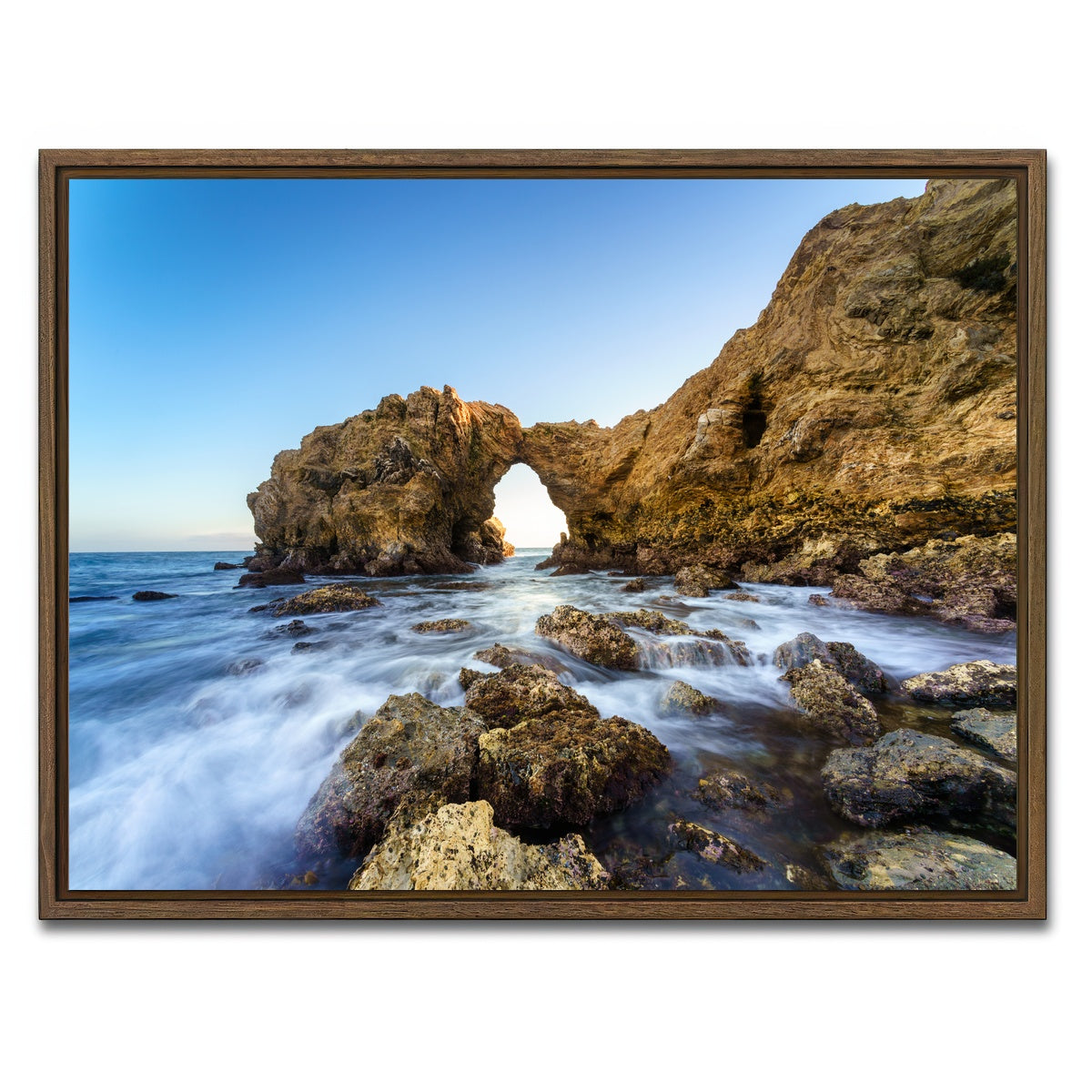 AUTO-MOCKUP WHITE | Cliff Island | 1 Piece | Walnut Framed Canvas | group=4x3
