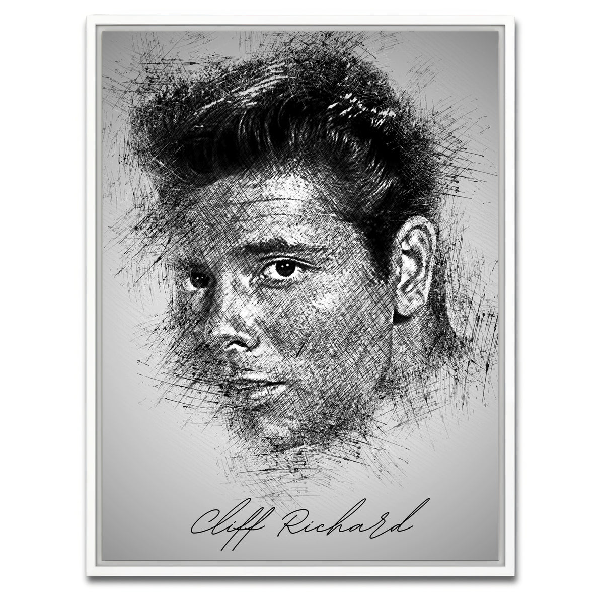 AUTO-MOCKUP WHITE | Cliff Richard | 1 Piece | White Framed Canvas | group=3x4