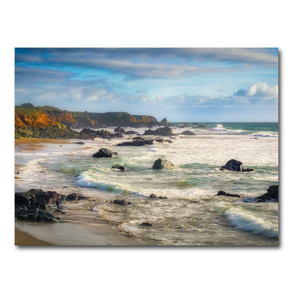 AUTO-MOCKUP WHITE | Cliffs and Rocks on the California Coast | 1 Piece | Gallery Wrap Canvas | group=4x3