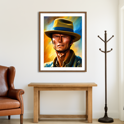 AUTO-MOCKUP ROOM | Clint Eastwood Painting Wall Art