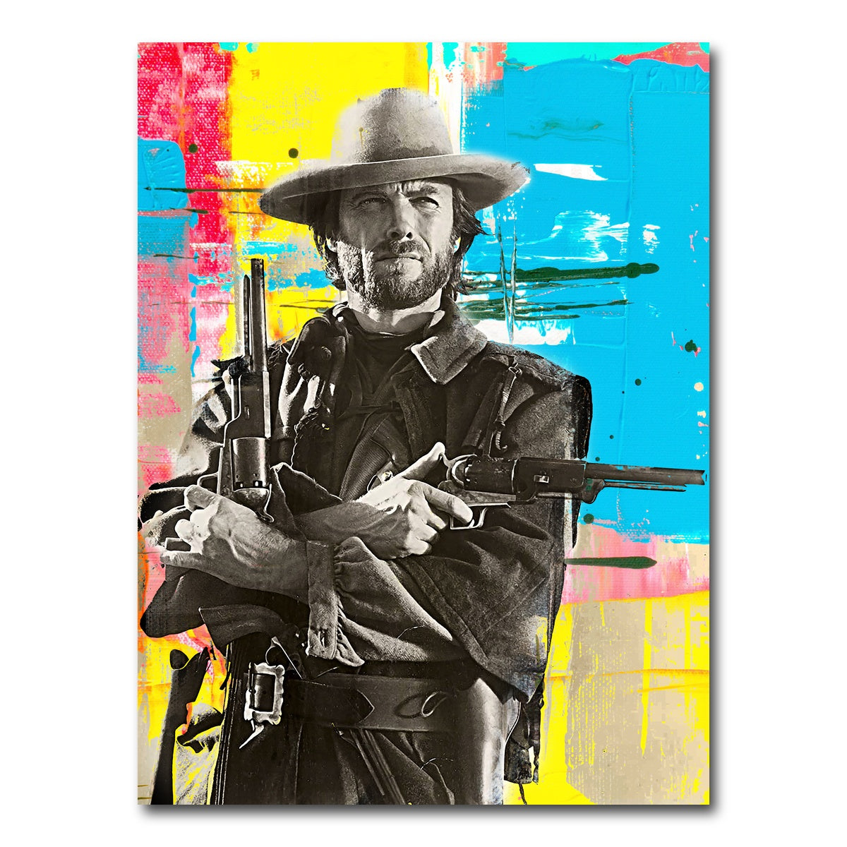 AUTO-MOCKUP WHITE | Clint Eastwood | 1 Piece | Gallery Wrap Canvas | group=3x4