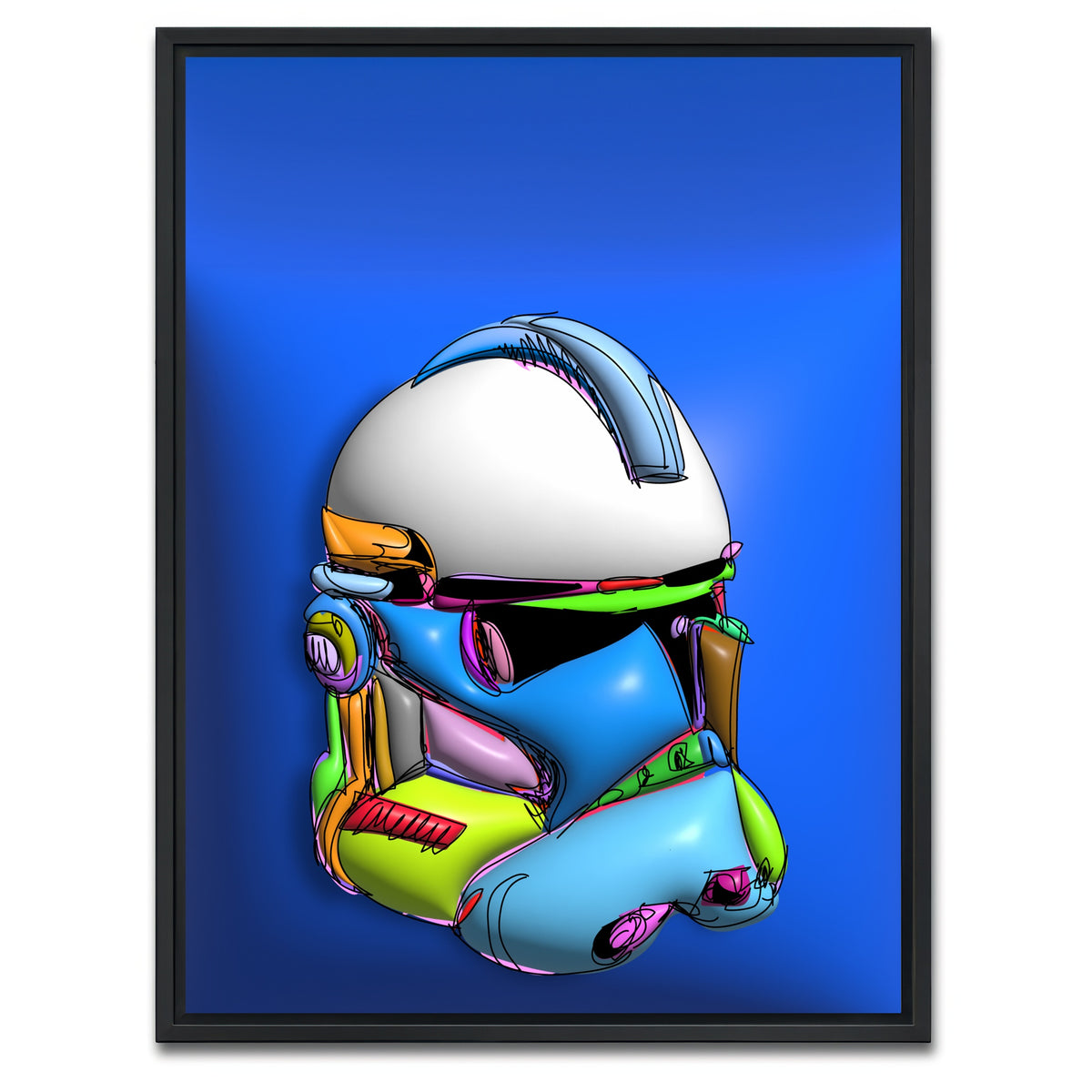 AUTO-MOCKUP WHITE | Clone Helmet | 1 Piece | Black Framed Canvas | group=3x4