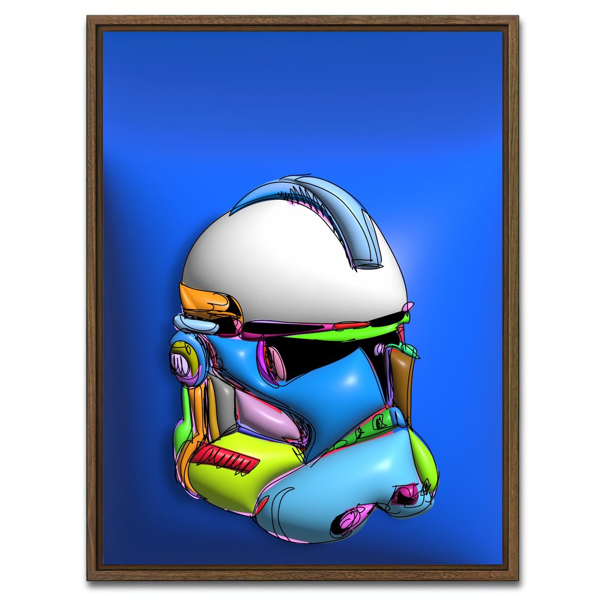 AUTO-MOCKUP WHITE | Clone Helmet | 1 Piece | Walnut Framed Canvas | group=3x4