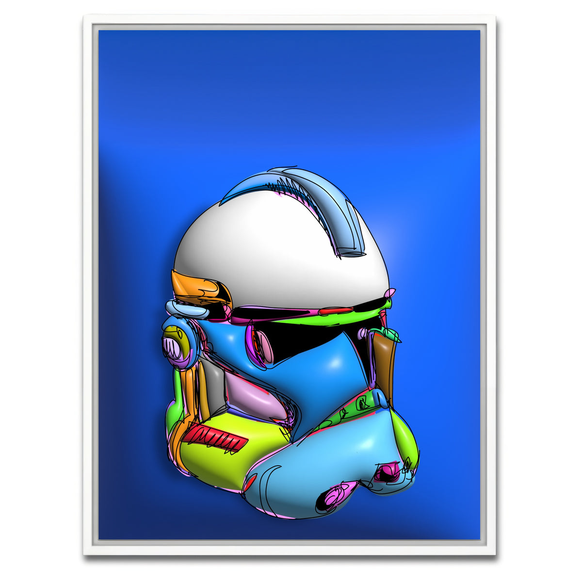 AUTO-MOCKUP WHITE | Clone Helmet | 1 Piece | White Framed Canvas | group=3x4